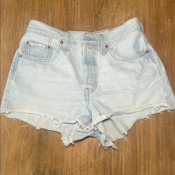 Levi's Pants - Levi's 501 Light Blue Denim Cutoff Shorts W27 Button Fly
